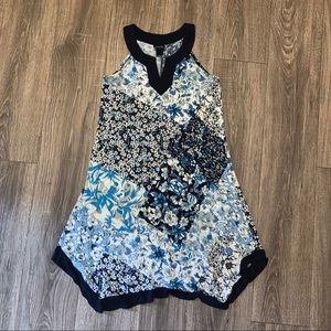 Blue Floral Flowy Dress